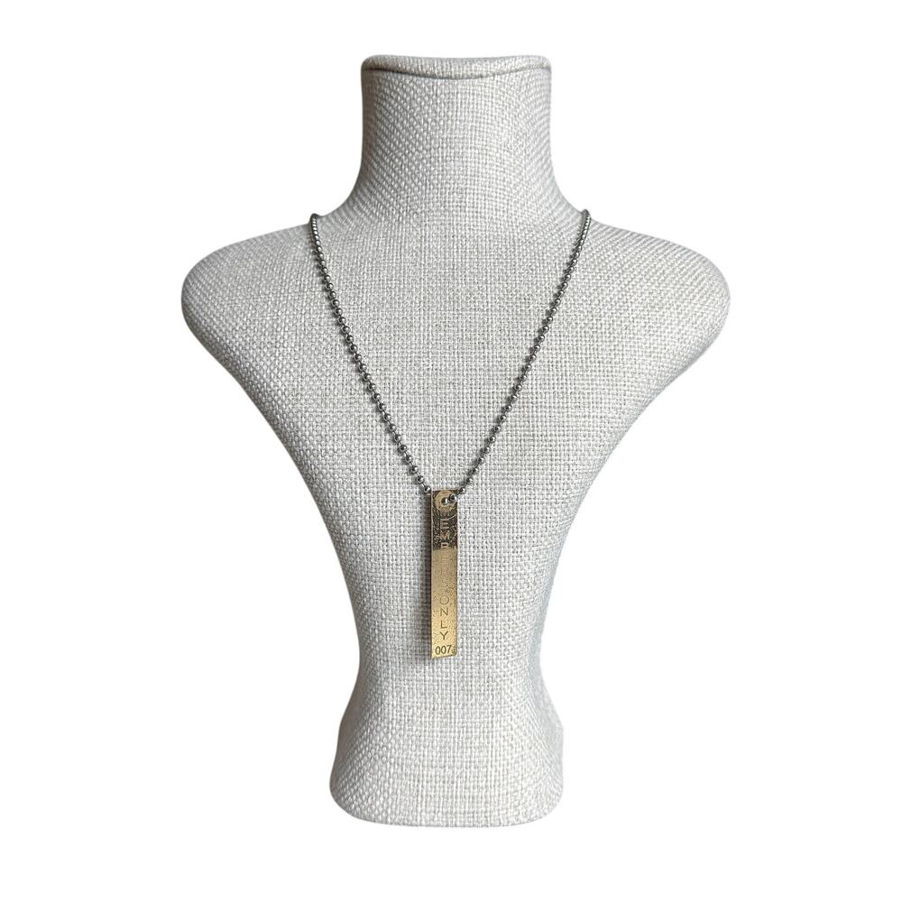 Members Only Bar Tag Double-Strand Ball Chain Necklace